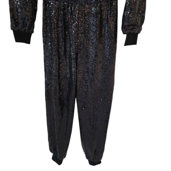 Kittenish Sequin Jogger Hooded Jumpsuit. Size Xtra Small - Picture 6 of 8